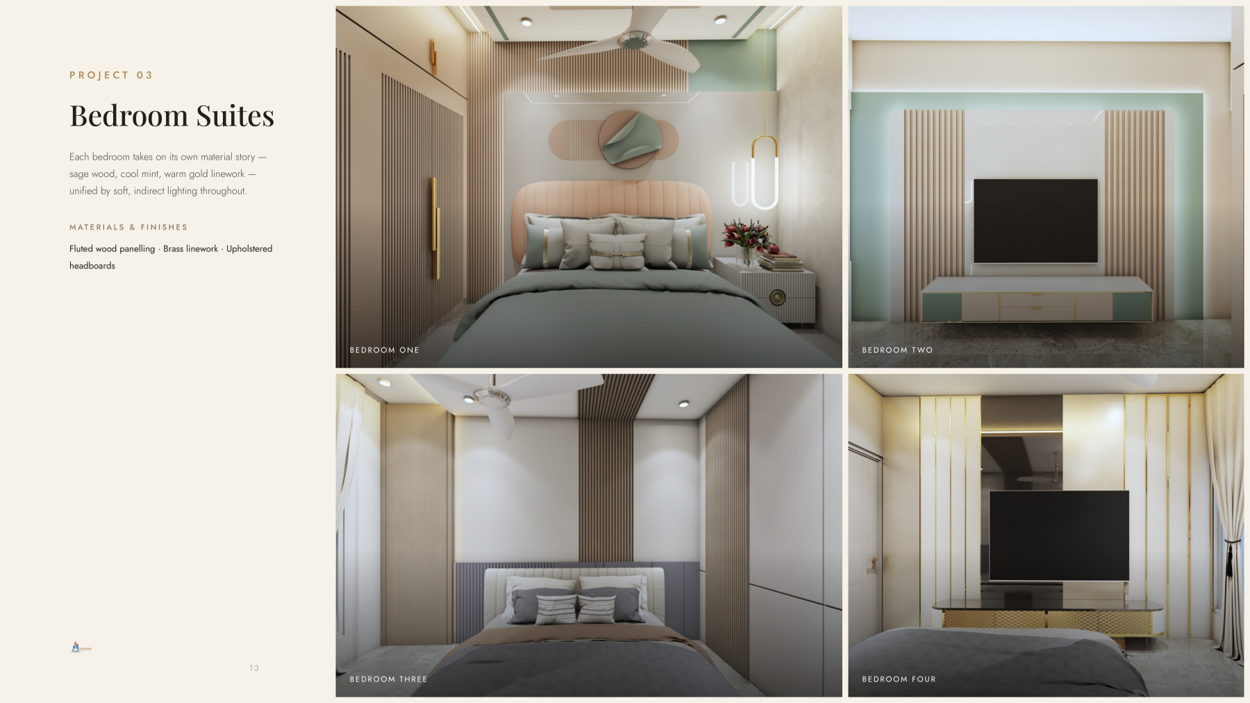 Page 14: Project 03 - Bedrooms (Fluted Wood)
