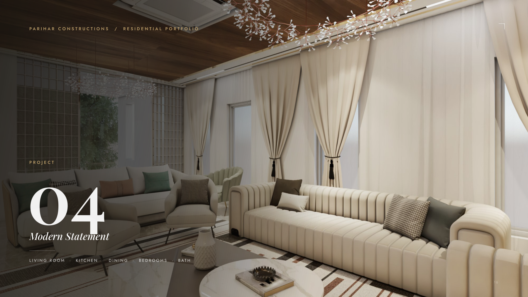 Page 17: Project 04 - Fluted Sofa & Timber Ceiling
