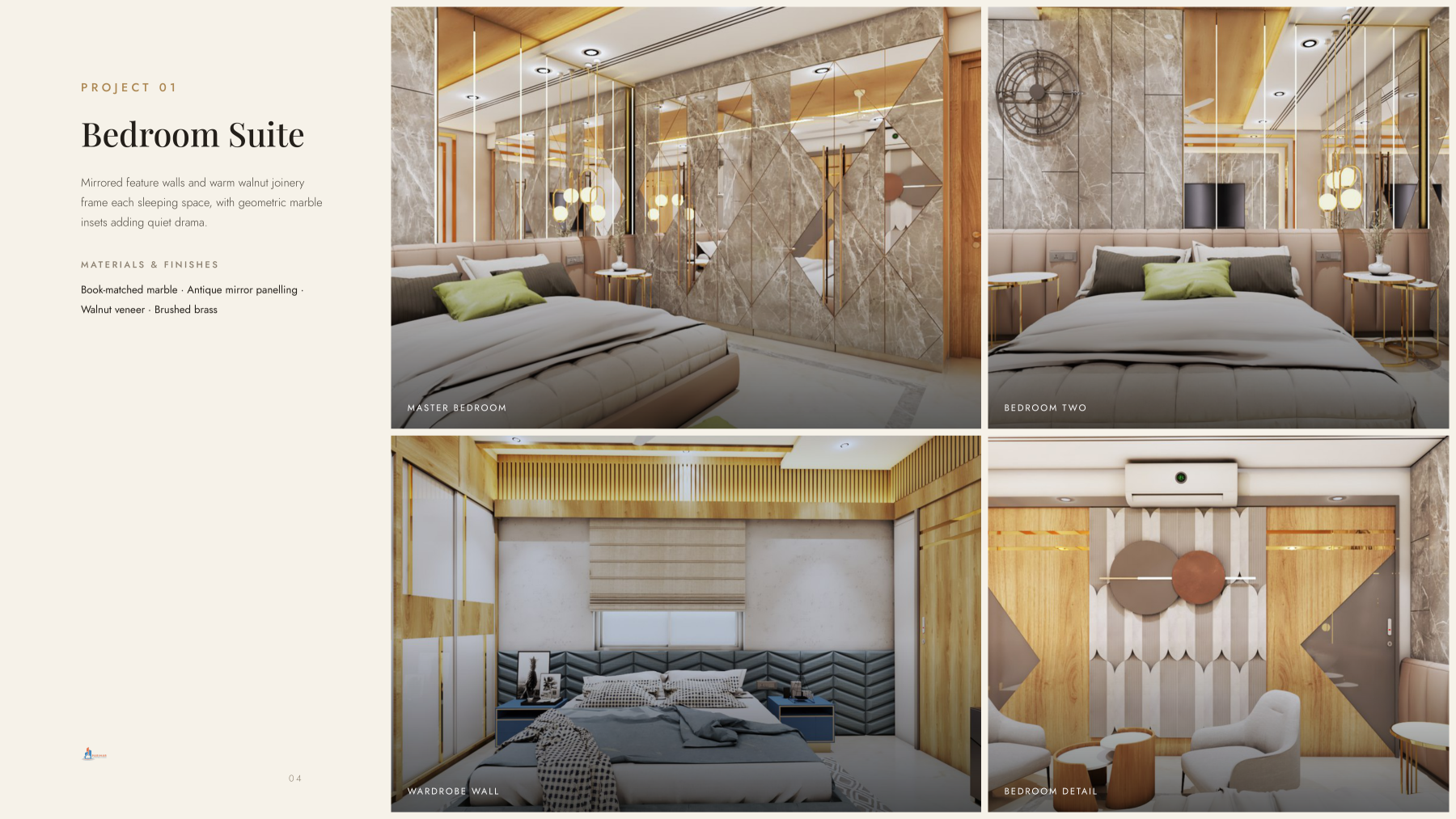 Page 05: Project 01 - Bedroom Suite (4 Views)
