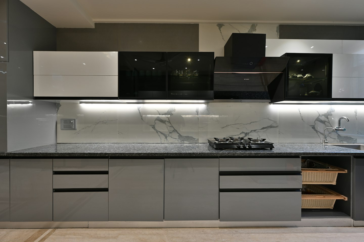 Compact Straight-Line Kitchen