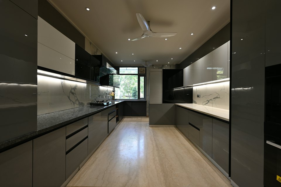 U-Shaped Kitchen with Tall Units