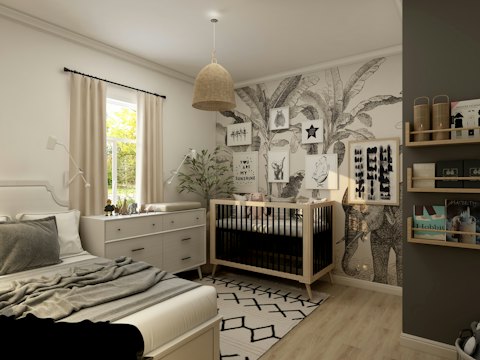 Bunk Bed Room with Under-Stair Storage