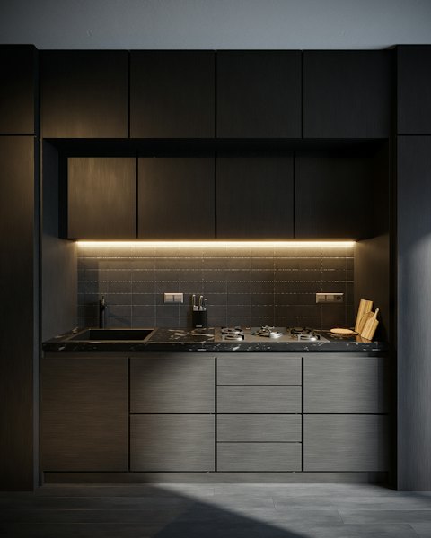 Parallel Kitchen with Breakfast Counter